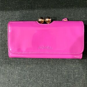 Ted Baker Fuchsia Wallet with Gold Accents